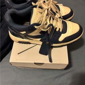 Off-White Navy and Cream Sneakers